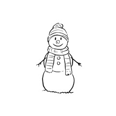 snowman on a white background