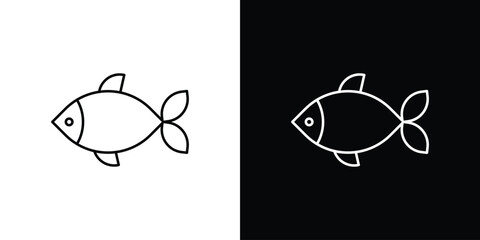 Fish icons with Editable strokes set for UI UX