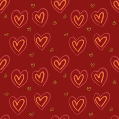 Seamless pattern with colourful hearts