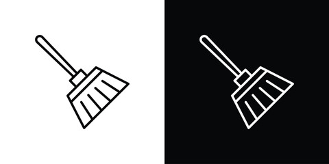 Broom icons with Editable strokes set for UI UX