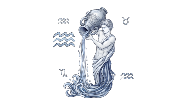 Aquarius Zodiac Sign Illustration