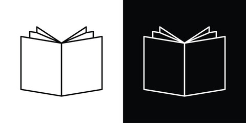 Book open icons with Editable strokes set for UI UX
