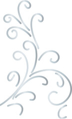 Elegant silver flourish swirl design, perfect for borders, patterns, invitations, and luxury decorative projects.