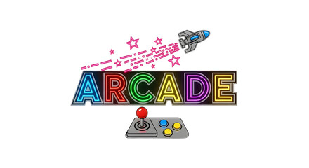Retro Arcade Neon Sign Illustration