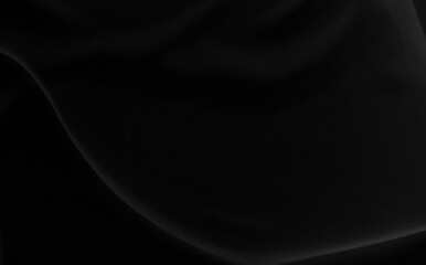 Black gray satin dark fabric texture luxurious shiny that is abstract silk cloth background with patterns soft waves blur beautiful.