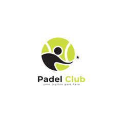 padel club logo  vector template 