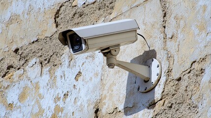 Daytime Outdoor Security Camera Mounted on a Structure in Clapiers, Herault, Languedoc-Roussillon, France: A Closeup Study of Safety and Protection