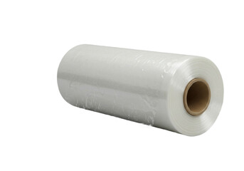 Large Roll of Clear Plastic Stretch Film with Cardboard Core – Industrial Packaging Material for Shipping and Storage