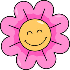 Groovy Happy Flower Character
