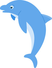 Cute Blue Dolphin Illustration
