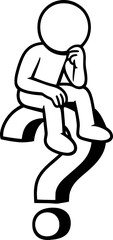 People Sitting on Question Mark SVG Cut Files for Cricut & Silhouette