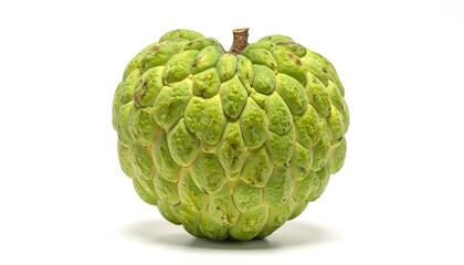 Fototapeta premium Custard apple isolated showing textured skin on a white background