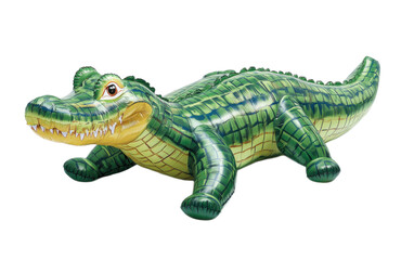 Fototapeta premium Crocodile inflatable reptile on transparent background, png