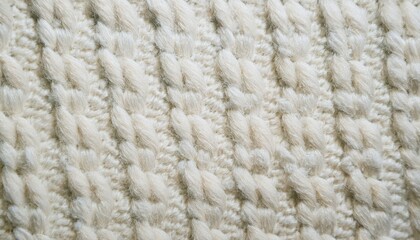 soft ivory chunky knit fabric closeup with braided texture ideal for cozy background or textile pattern design use