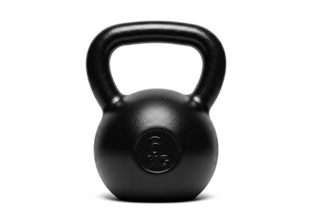 Professional black kettlebell isolated on white background, perfect for fitness and workout