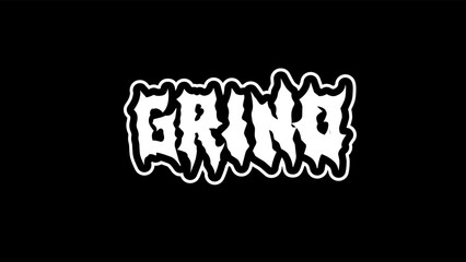 grind, typography vector design. Bold lettering in sharp metal style, perfect for streetwear, music band merch, and edgy graphic tees, sticker, poster