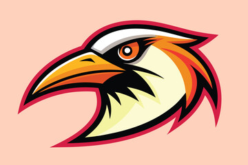 Aggressive eagle head logo with sharp features animal