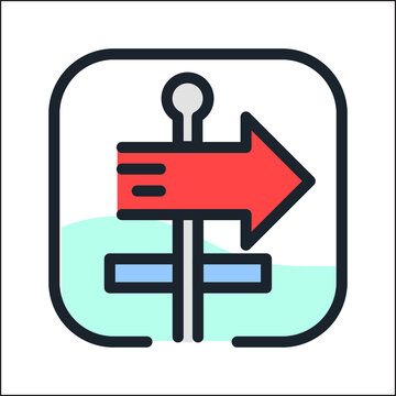 Navigation Street Icon Vector Illustration