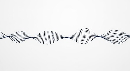 Abstract DNA Helix Visualization with Data Points on White Background