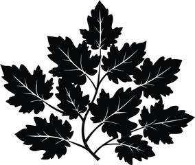 Fall Oak Leaves Silhouette