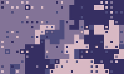 Abstract pixel art background.  Modern digital design featuring a blend of purple and mauve tones.