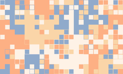 Abstract pixel art background. Soft pastel colors create a calming, modern design perfect for websites, presentations, or social media.  Represents digital technology, data flow, or a mosaic concept.