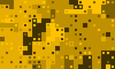 Abstract gold and dark gold pixelated pattern.  Modern digital art, perfect for tech, finance, or luxury backgrounds.  Suggests data flow, connectivity, or wealth.