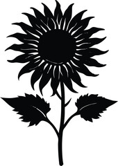 Sunflower Stalk Silhouette
