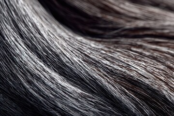 Fototapeta premium Close-up view of dark brown and gray hair strands