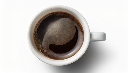 Fototapeta premium white ceramic mug filled with dark coffee isolated on white background