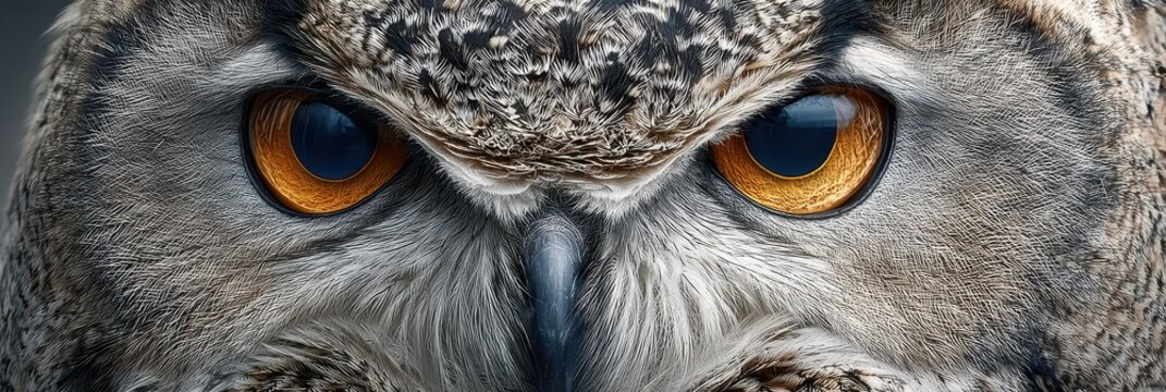 Majestic owl with striking orange eyes perched quietly observing its surroundings in a natural habitat during daylight hours