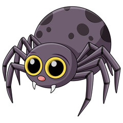 Cute Cartoon Spider Vector Illustration for Halloween and Kids Designs