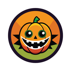 Halloween concept pumpkin logo icon