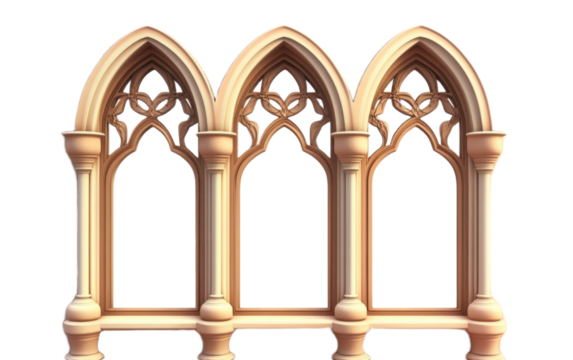 Cute 3d cartoon arabic window on transparent background, png