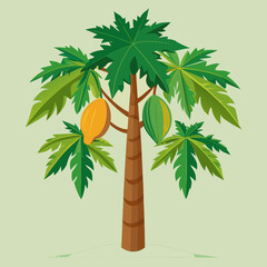 Vibrant papaya tree laden with ripe, delicious fruit showcases tropical abundance and healthy, natural goodness perfect for food, travel, or lifestyle themes © MD