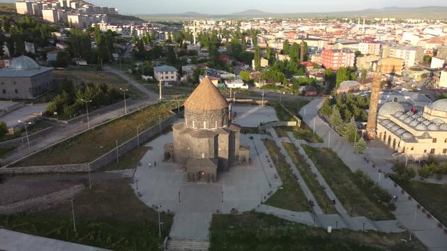 Armenian Church Aerial Quarter Circle Orbit &ndash; Turkey 4K Drone Landscape