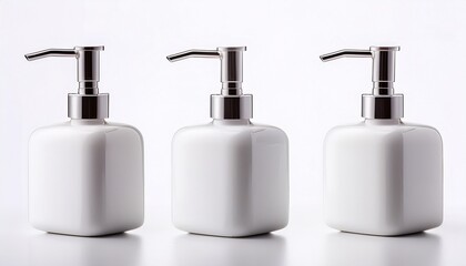 Obraz premium white pump bottle dispenser isolated on white background