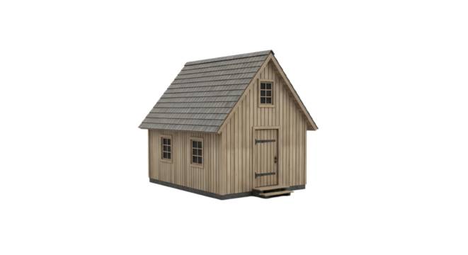 Small Wooden Cottage Isolated - Powered by Adobe