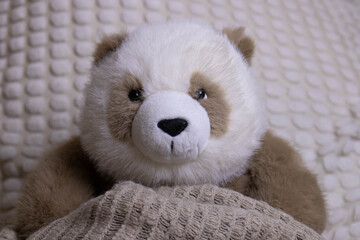 Cute Fluffy Brown Panda Plush Doll