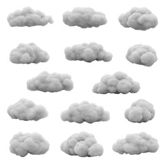 Fototapeta premium Create Fluffy Cumulus Clouds with Transparent Backgrounds for Design Projects