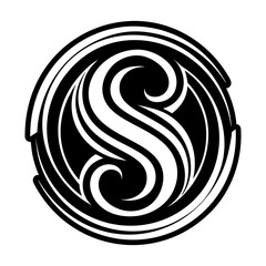 Sleek s monogram designed in glyph style