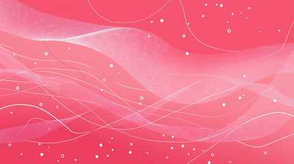 Abstract pink design with flowing wavy lines and scattered dots, creating playful rhythm, visual depth, modern elegance, and dynamic movement.