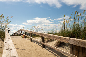 Beachball on Deck of Tybee Beach near Savannah, GA