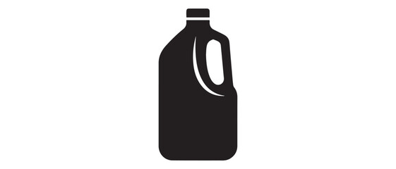 Gallon Of Milk Icon, Big Plastic Bottle Vector Art Illustration. Vector black silhouette. with white background