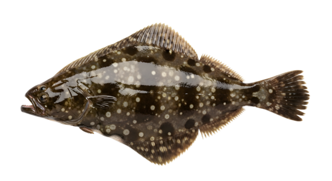 Isolated Spotted Flounder Fish