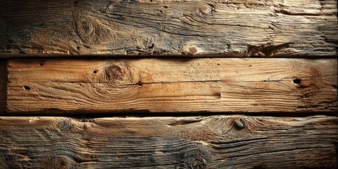 Obraz premium Aged wooden planks, horizontal layers, weathered texture