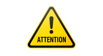 Yellow Attention Sign with Exclamation Mark