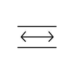 Distance icon. dimension length symbol