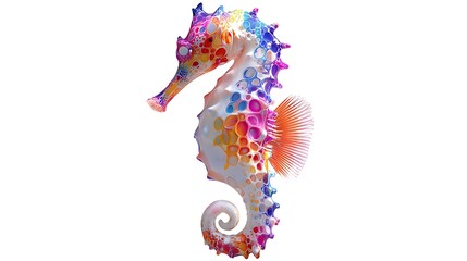Obraz premium seahorse pop art style white background