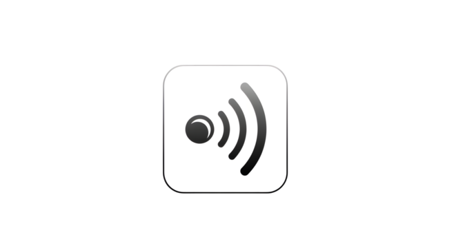 Wireless Signal Icon on White Square